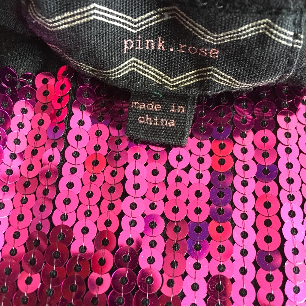 Pink Rose Sequined Racerback Tank Top - Picture 5 of 6